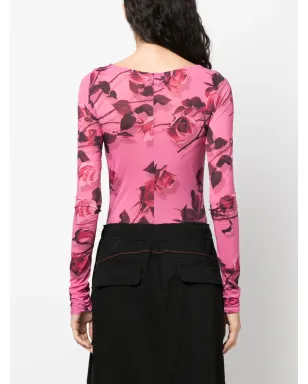 Blumarine 花柄プリント長袖ボディスーツ - サムネイル4