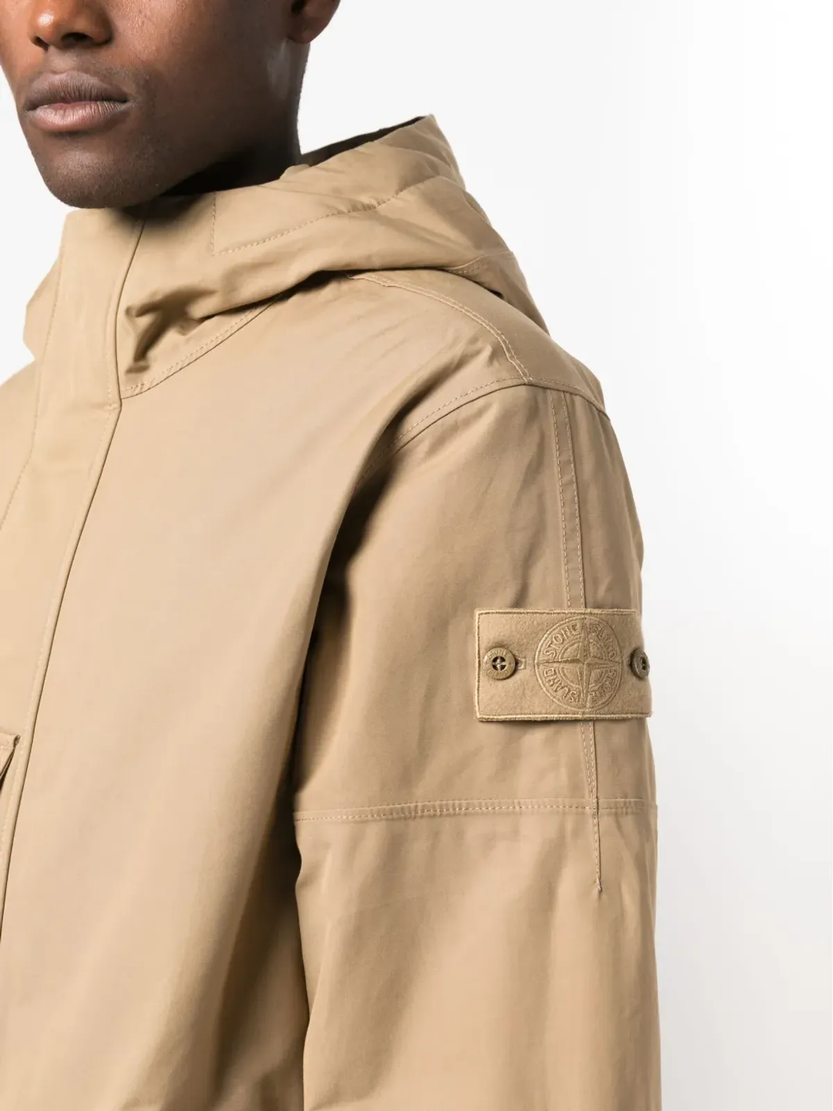 Stone Island ガーメントダイ染め コットン フード付きジャケット - 画像5