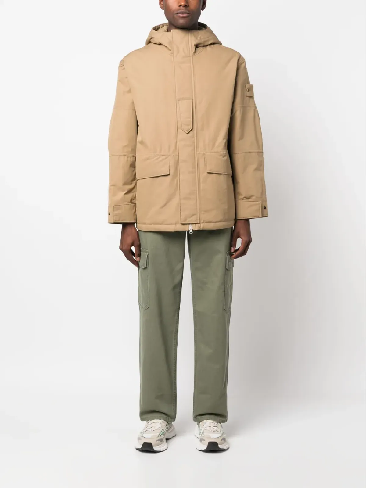 Stone Island ガーメントダイ染め コットン フード付きジャケット - 画像2