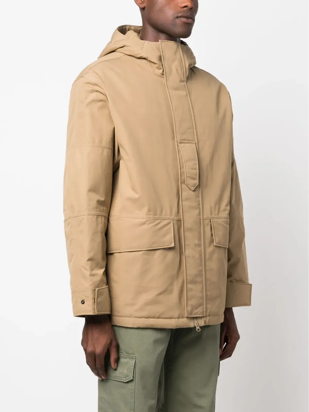 Stone Island ガーメントダイ染め コットン フード付きジャケット - 画像3
