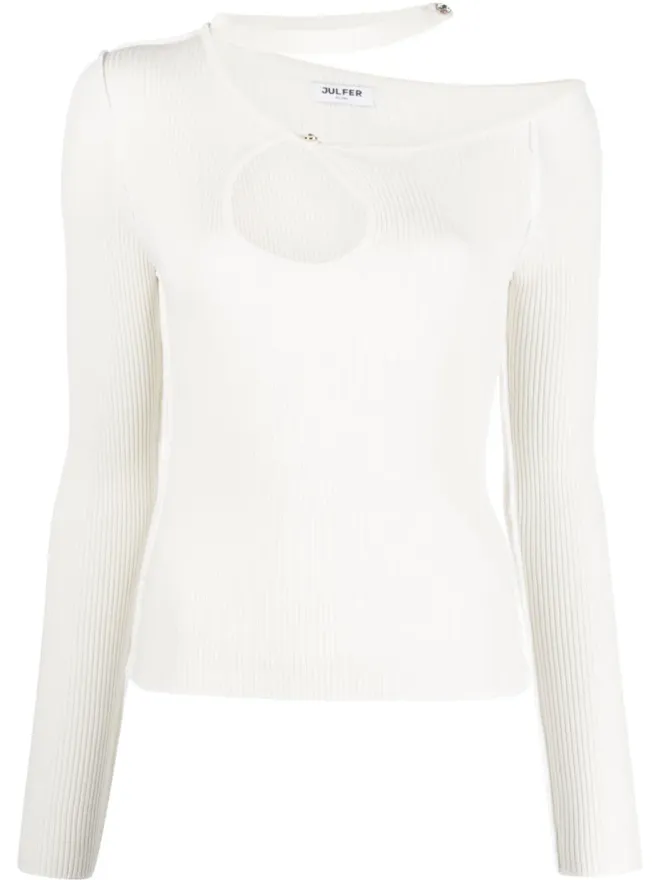 JULFER JULFER Kylie カットアウトリブ編みトップ（ホワイト）の商品画像