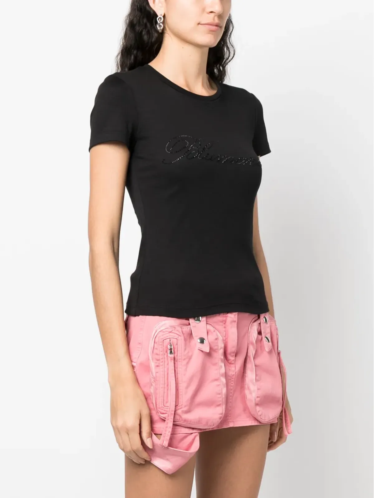 Blumarine ロゴ刺繍コットンTシャツ - 画像3