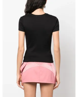 Blumarine ロゴ刺繍コットンTシャツ - サムネイル4