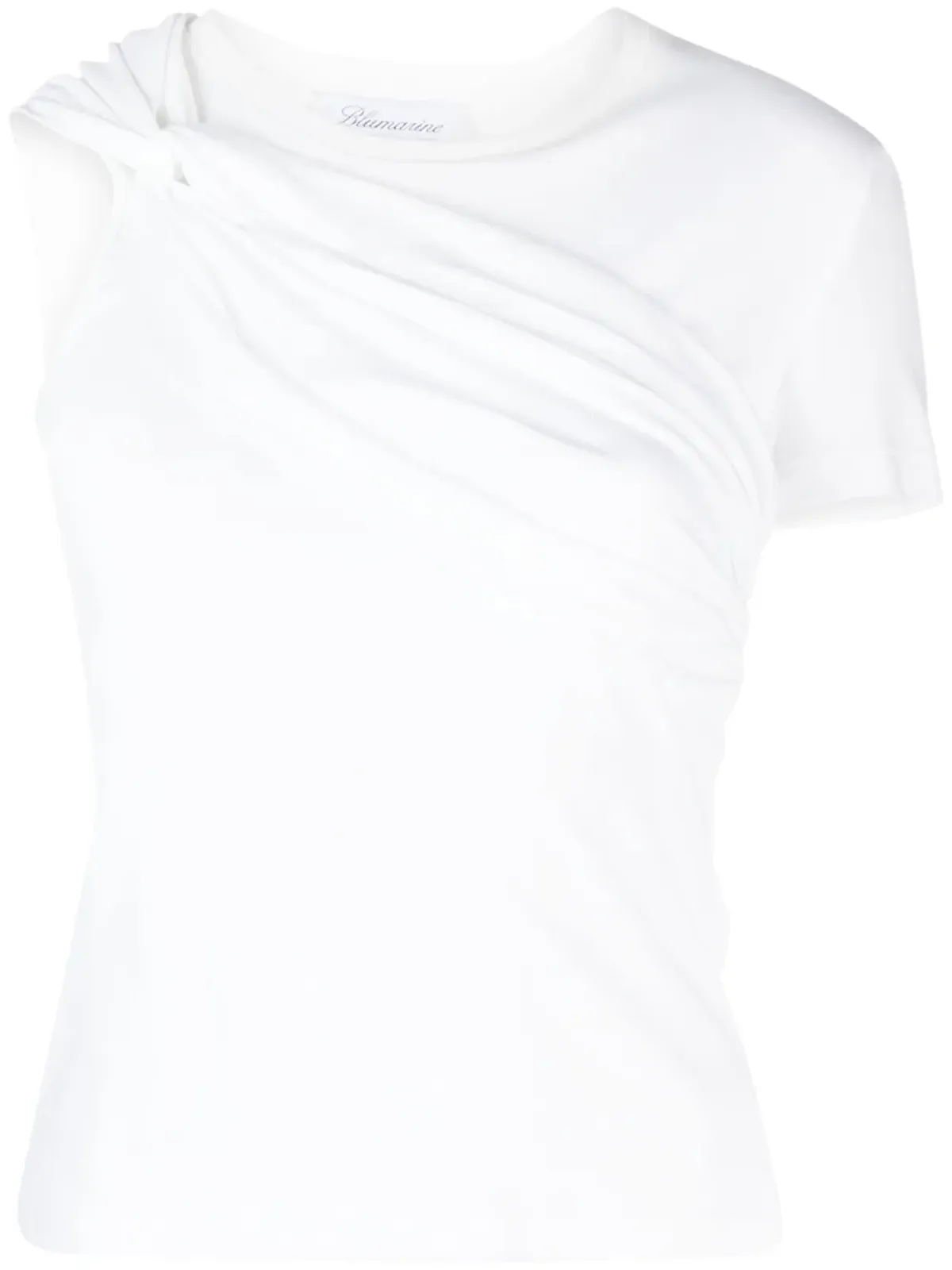 Blumarine ツイストディテール コットン Tシャツ - 画像1