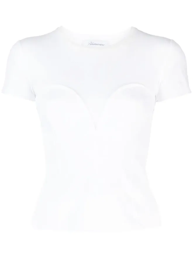 Blumarine Blumarine エンボス加工ディテールのコットンTシャツの商品画像