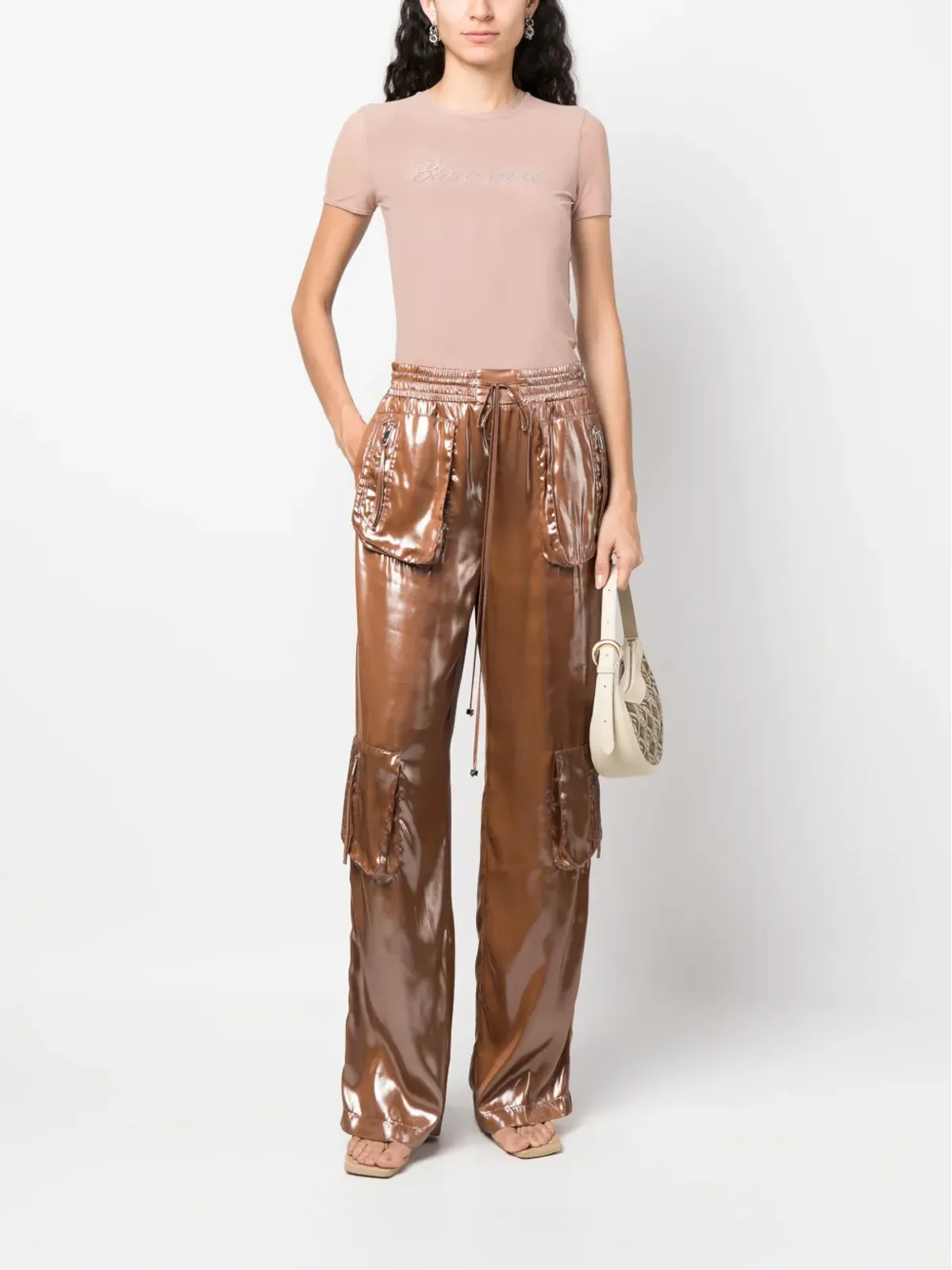 Blumarine ロゴ入りメッシュTシャツ - 画像2