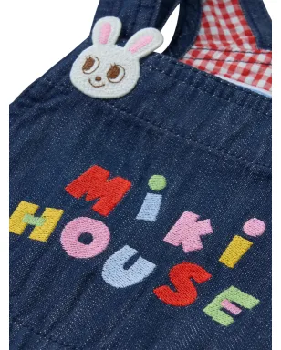 Miki House ウサギ刺繍入りコットンオーバーオール - サムネイル3