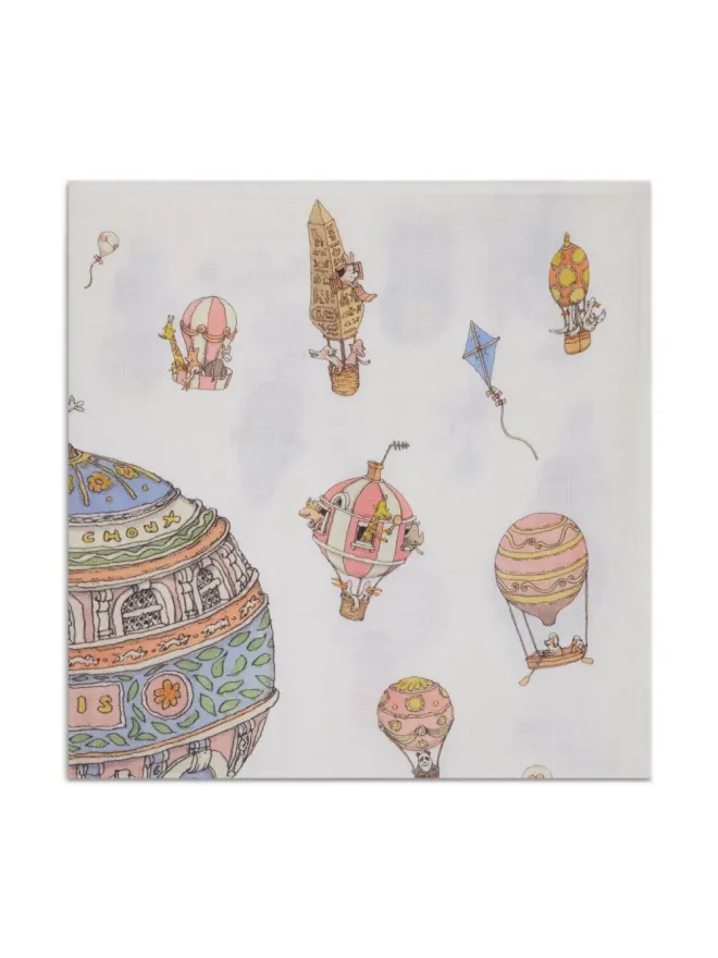 Atelier Choux Atelier Choux illustration-print organic cotton blanket - Whiteの商品画像