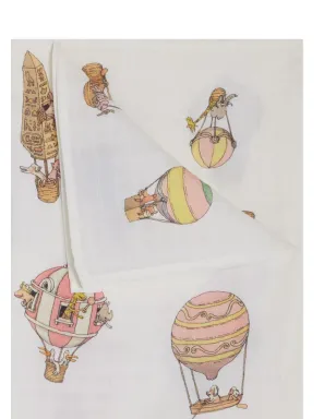 Atelier Choux illustration-print organic cotton blanket - White - サムネイル2