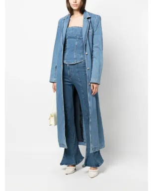 Magda Butrym シングルブレストデニムコート - ブルー - サムネイル2