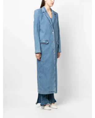 Magda Butrym シングルブレストデニムコート - ブルー - サムネイル3