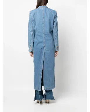 Magda Butrym シングルブレストデニムコート - ブルー - サムネイル4