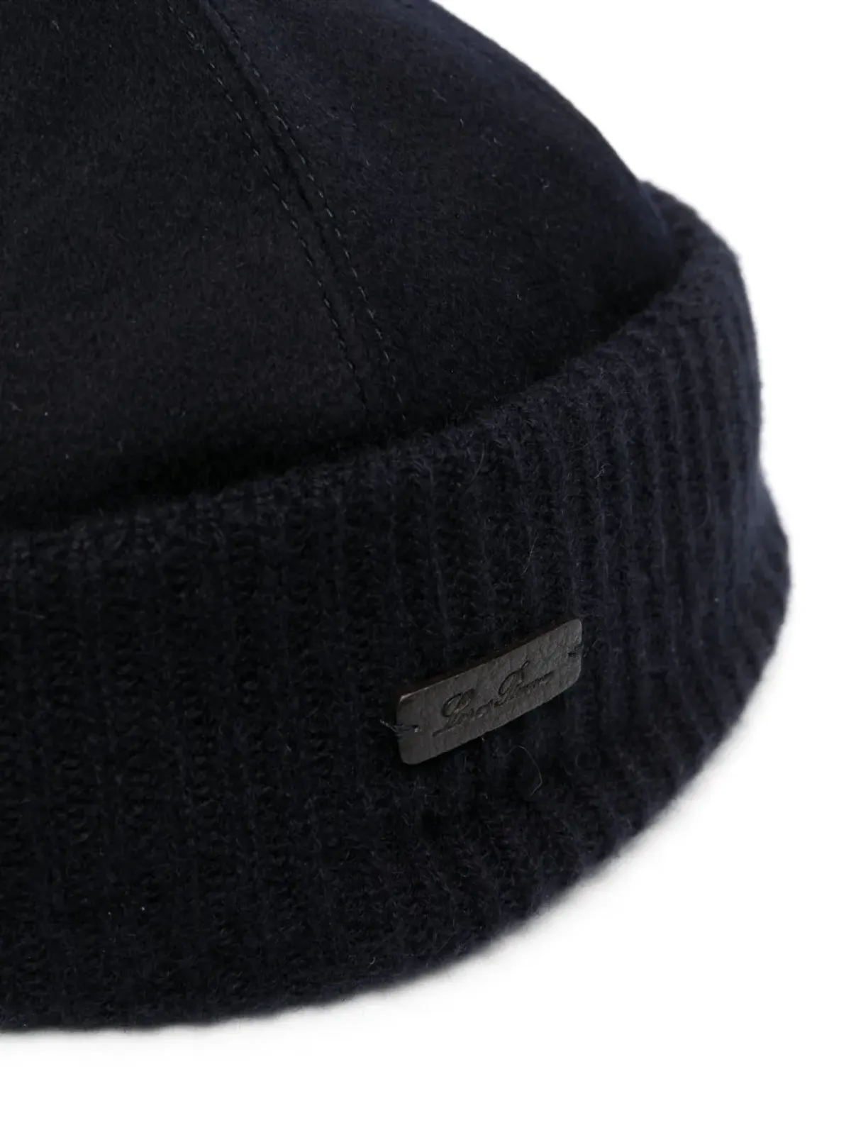 Loro Piana ロゴパッチ レザー ビーニー - 画像2