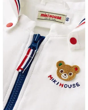 Miki House ベア刺繍ジップ付きフードジャケット - サムネイル4