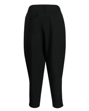 Black Comme Des Garçons テーパードレッグ クロップド ウールパンツ - サムネイル2