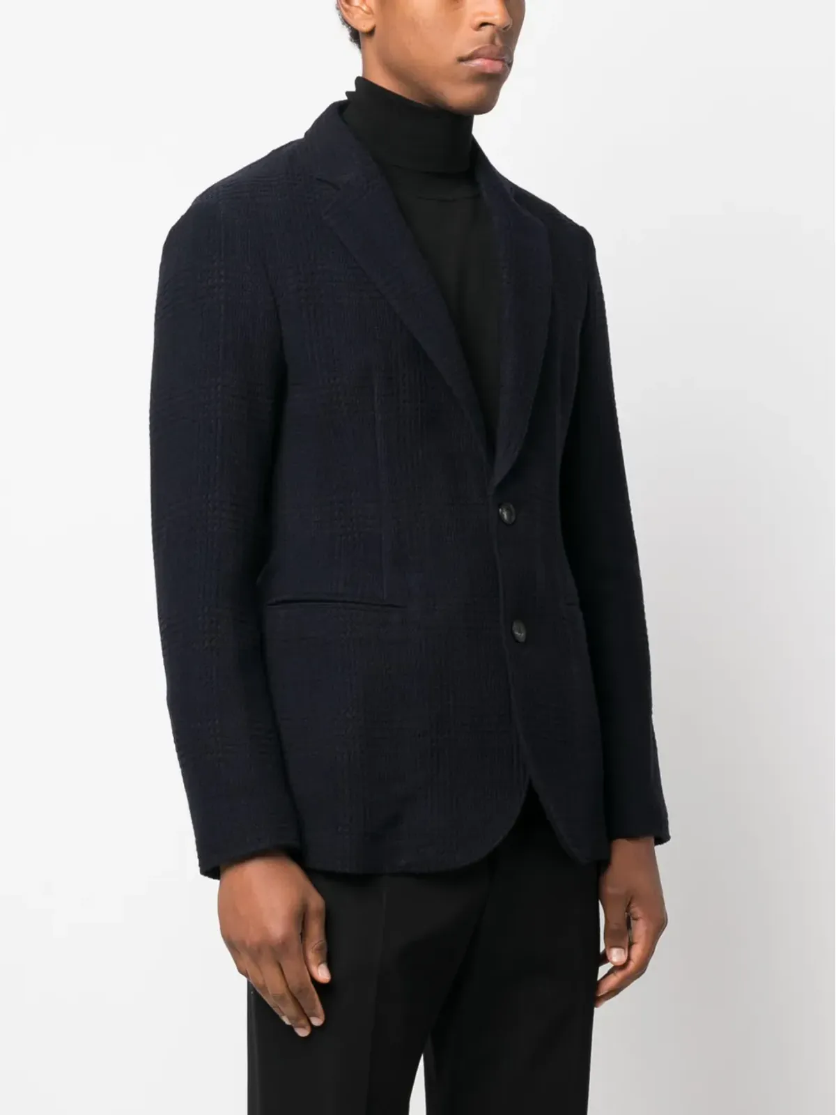 Emporio Armani チェック柄シングルブレストブレザー - 画像3