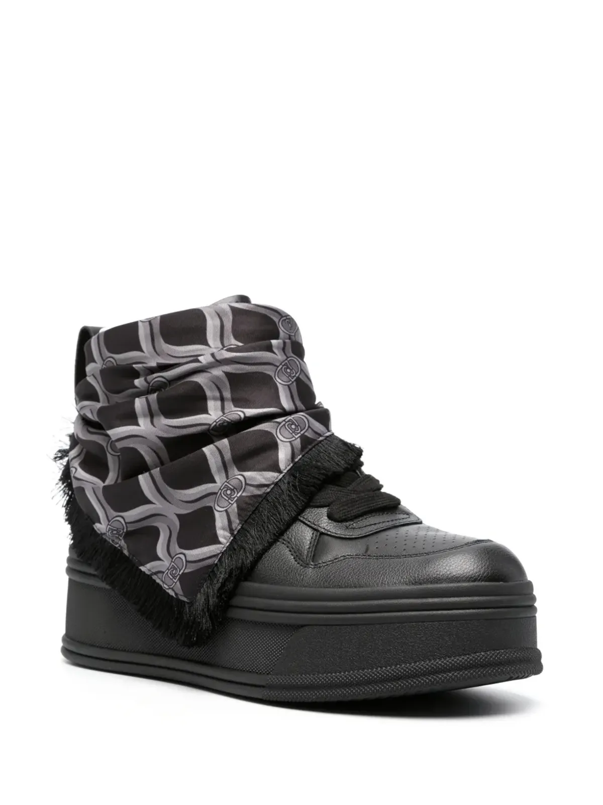 LIU JO Selma scarf-detail sneakers - Black - 画像2