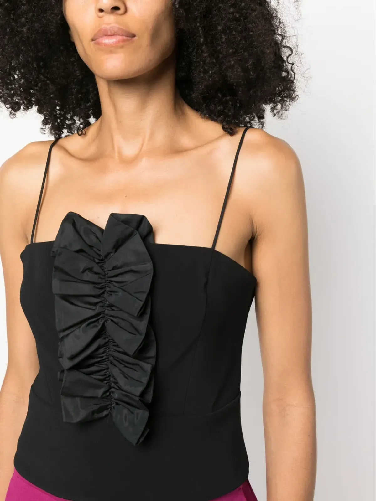 PINKO フリル付きスパゲッティストラップトップ - 画像5