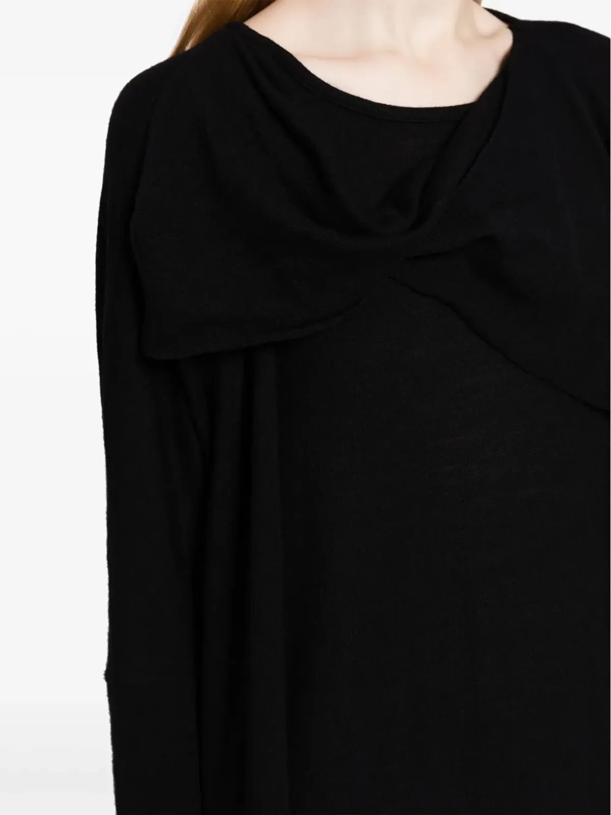Yohji Yamamoto ツイストディテール ウール ミディドレス - 画像5