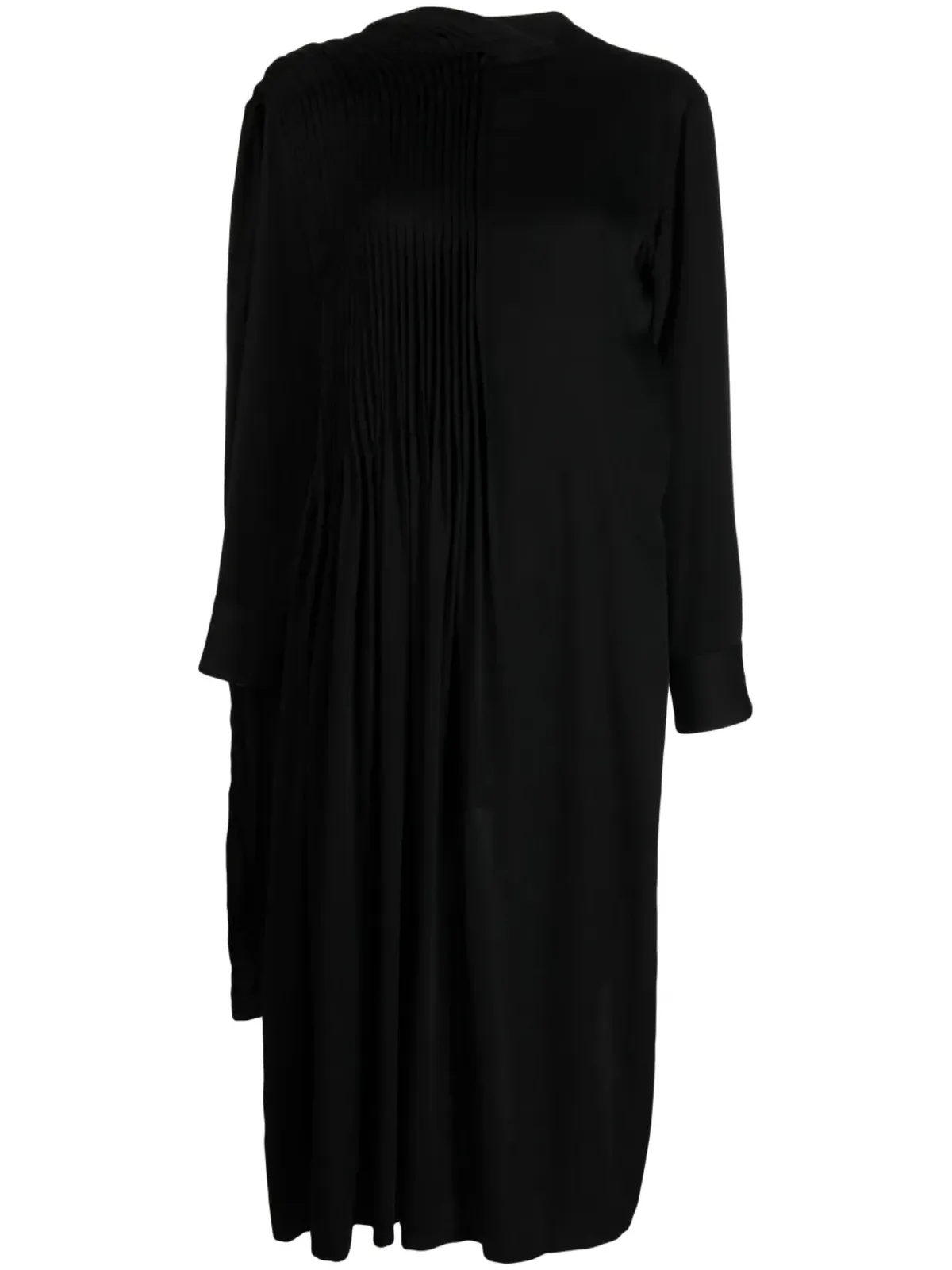 Yohji Yamamoto ドレープ アシンメトリック ミディドレス - 画像1