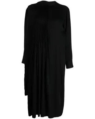 Yohji Yamamoto ドレープ アシンメトリック ミディドレス - サムネイル1