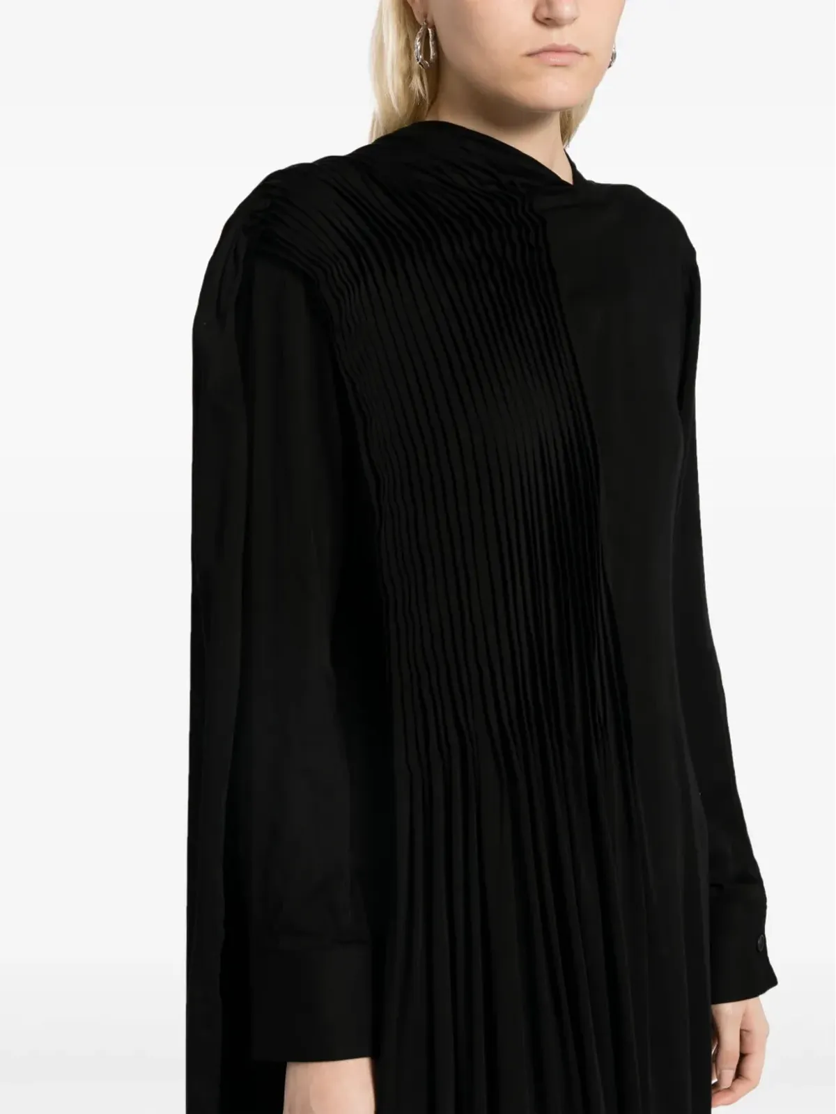 Yohji Yamamoto ドレープ アシンメトリック ミディドレス - 画像5