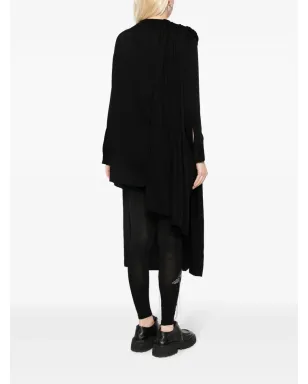 Yohji Yamamoto ドレープ アシンメトリック ミディドレス - サムネイル4