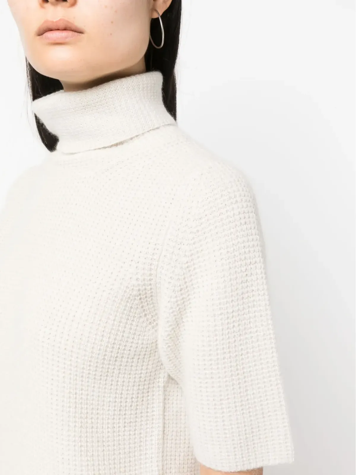 Fabiana Filippi ワッフルニット ロールネック Tシャツ - 画像5