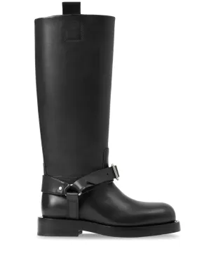 Burberry サドルニーハイレザーブーツ - ブラック - サムネイル1