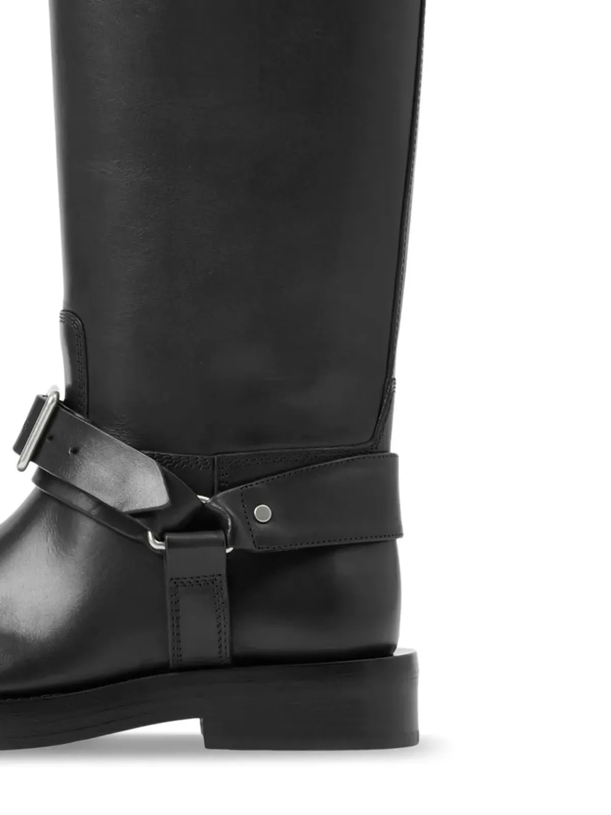Burberry サドルニーハイレザーブーツ - ブラック - 画像2