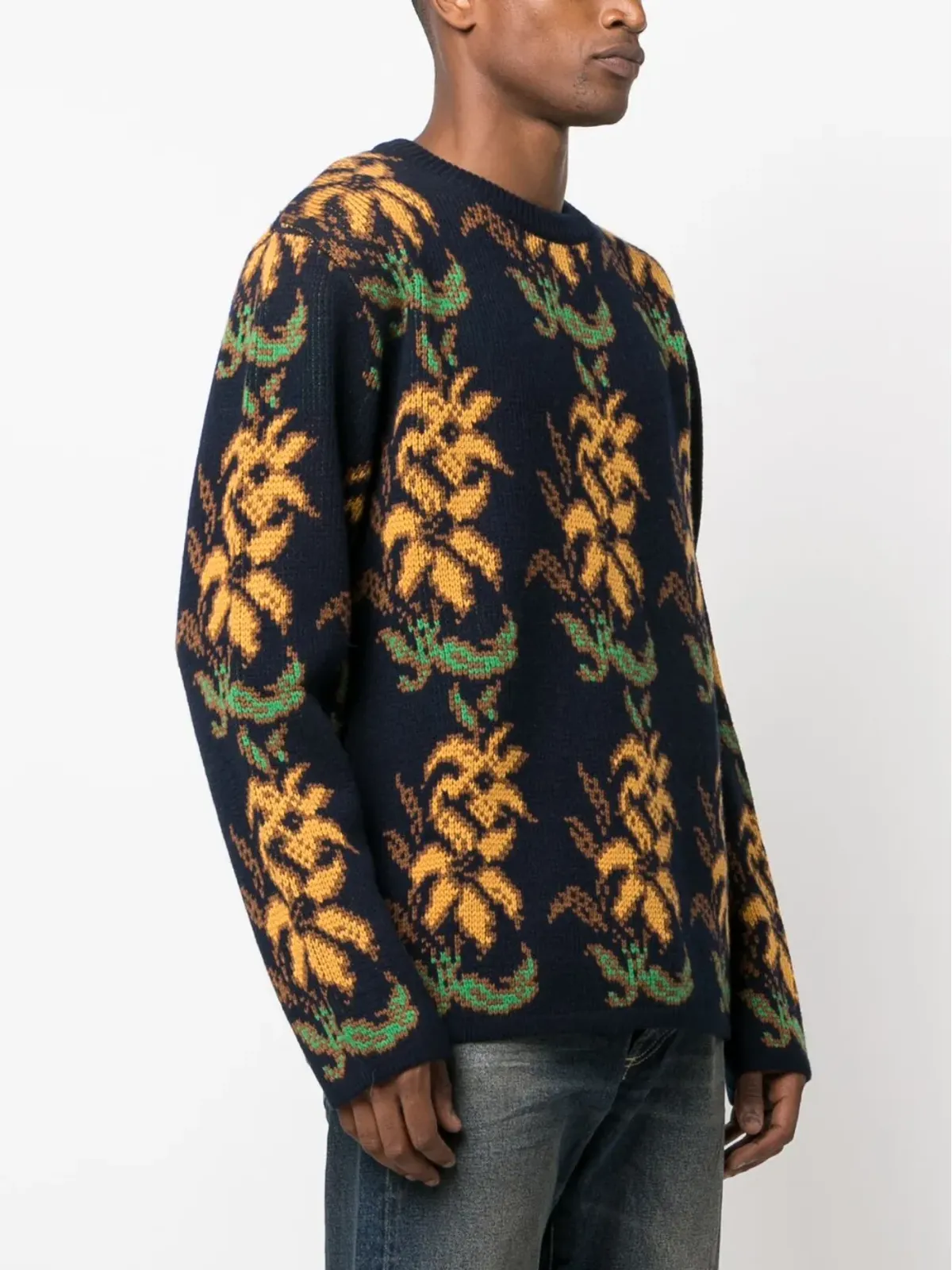 ETRO 花柄インターシャ編みウールセーター - 画像3