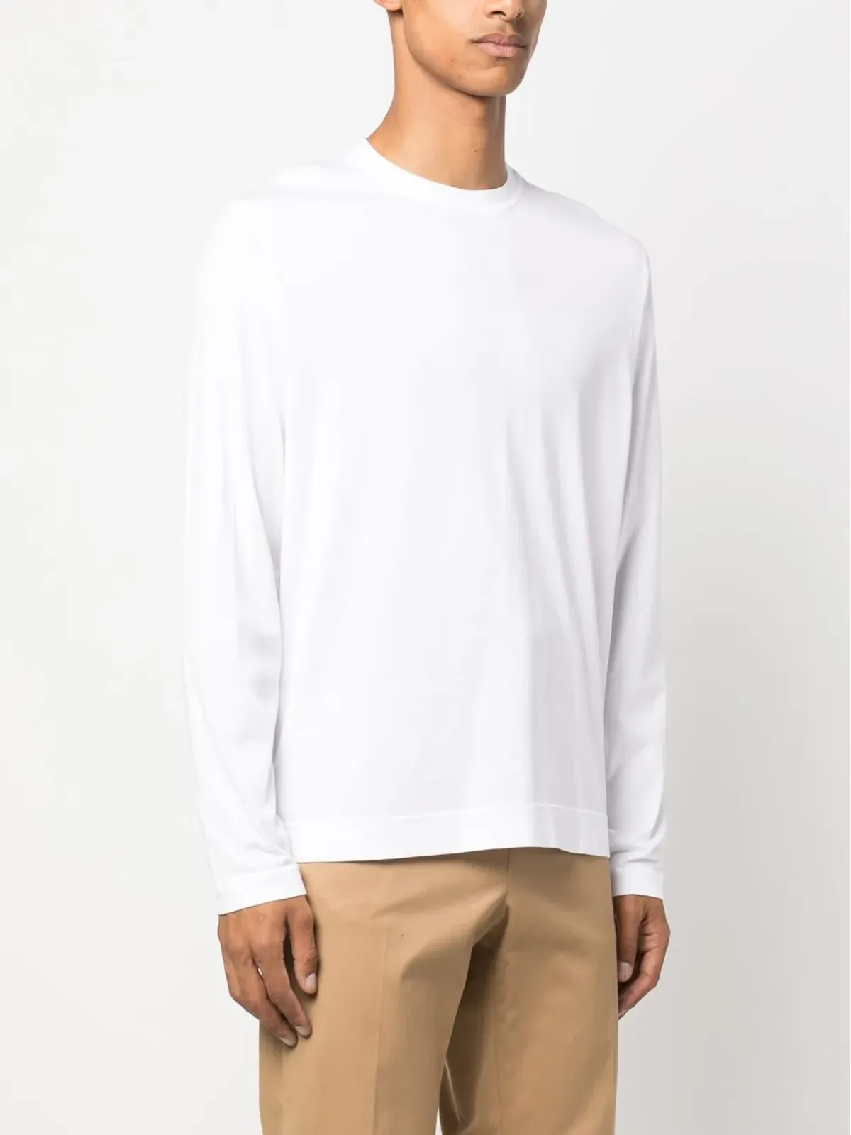 Fedeli 長袖コットンTシャツ - White - 画像3