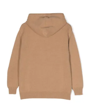 Balmain Kids インターシャ編みロゴ入りフーディ - サムネイル2