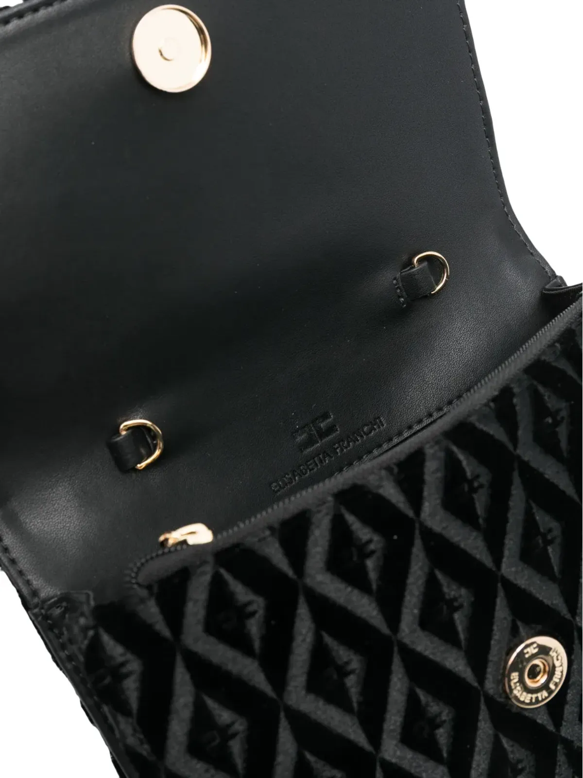 Elisabetta Franchi キルティングベルベット クロスボディバッグ - 画像5