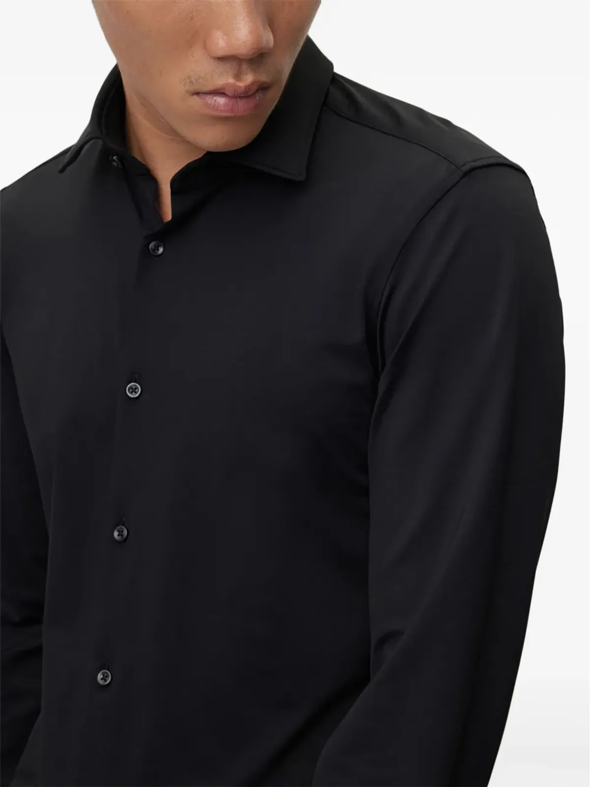 HUGO stretch button-up shirt - Black - 画像5