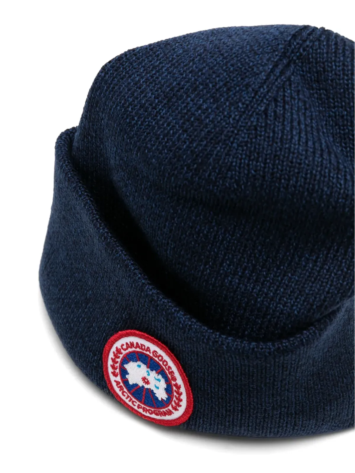 Canada Goose Kids ロゴパッチ ウールビーニー ブルー - 画像2