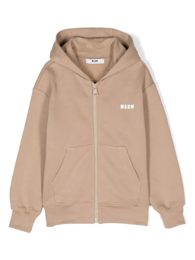 MSGM Kids MSGM Kids ロゴプリント ジップアップ フーディの商品画像