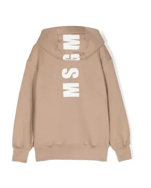 MSGM Kids ロゴプリント ジップアップ フーディ - サムネイル2