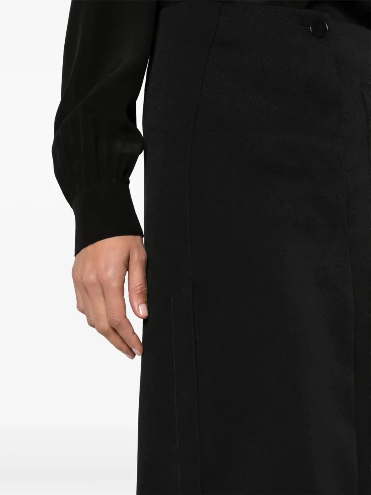 Lanvin プリーツ入り テーラード ミディスカート - 画像5