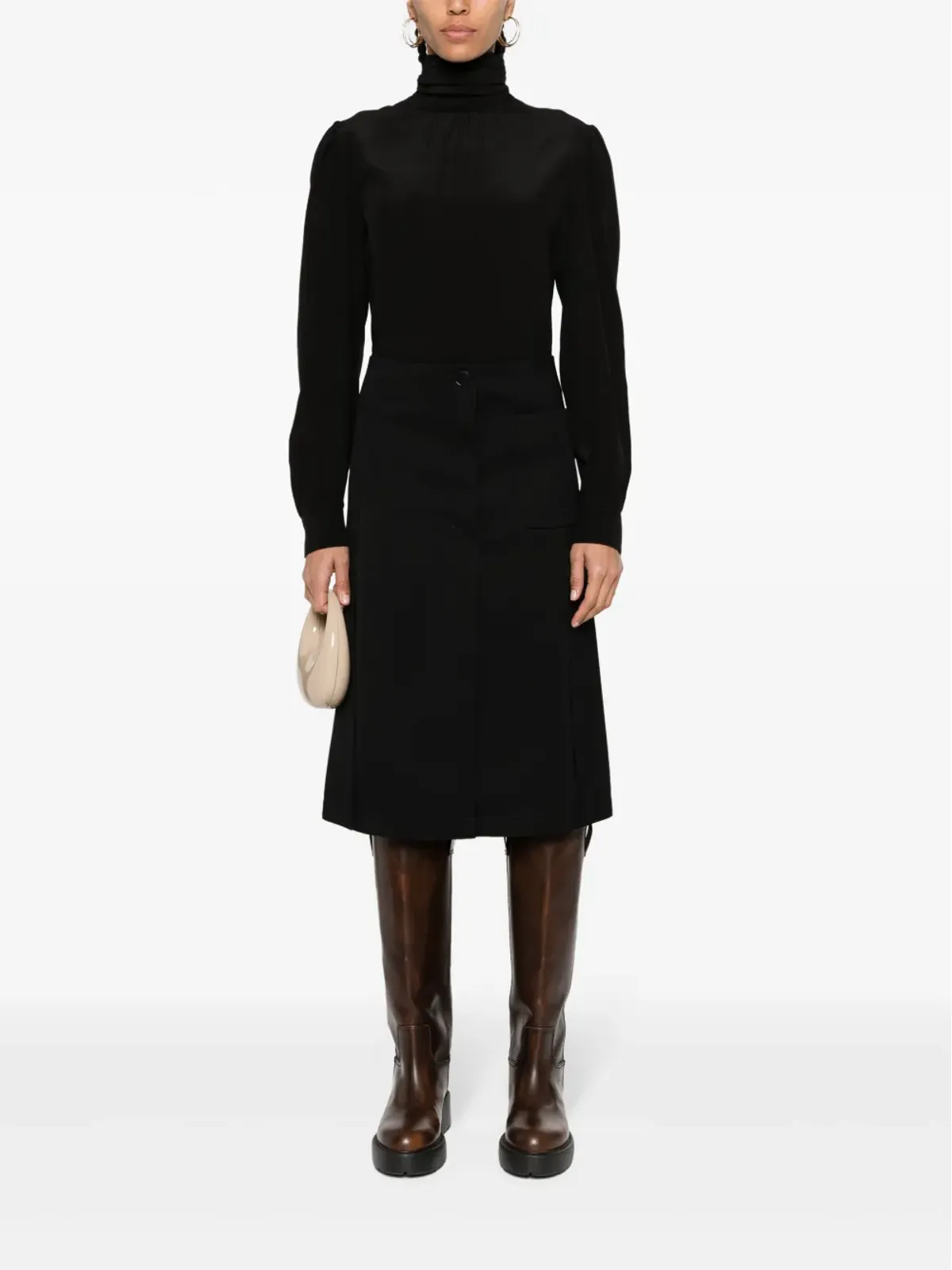 Lanvin プリーツ入り テーラード ミディスカート - 画像2