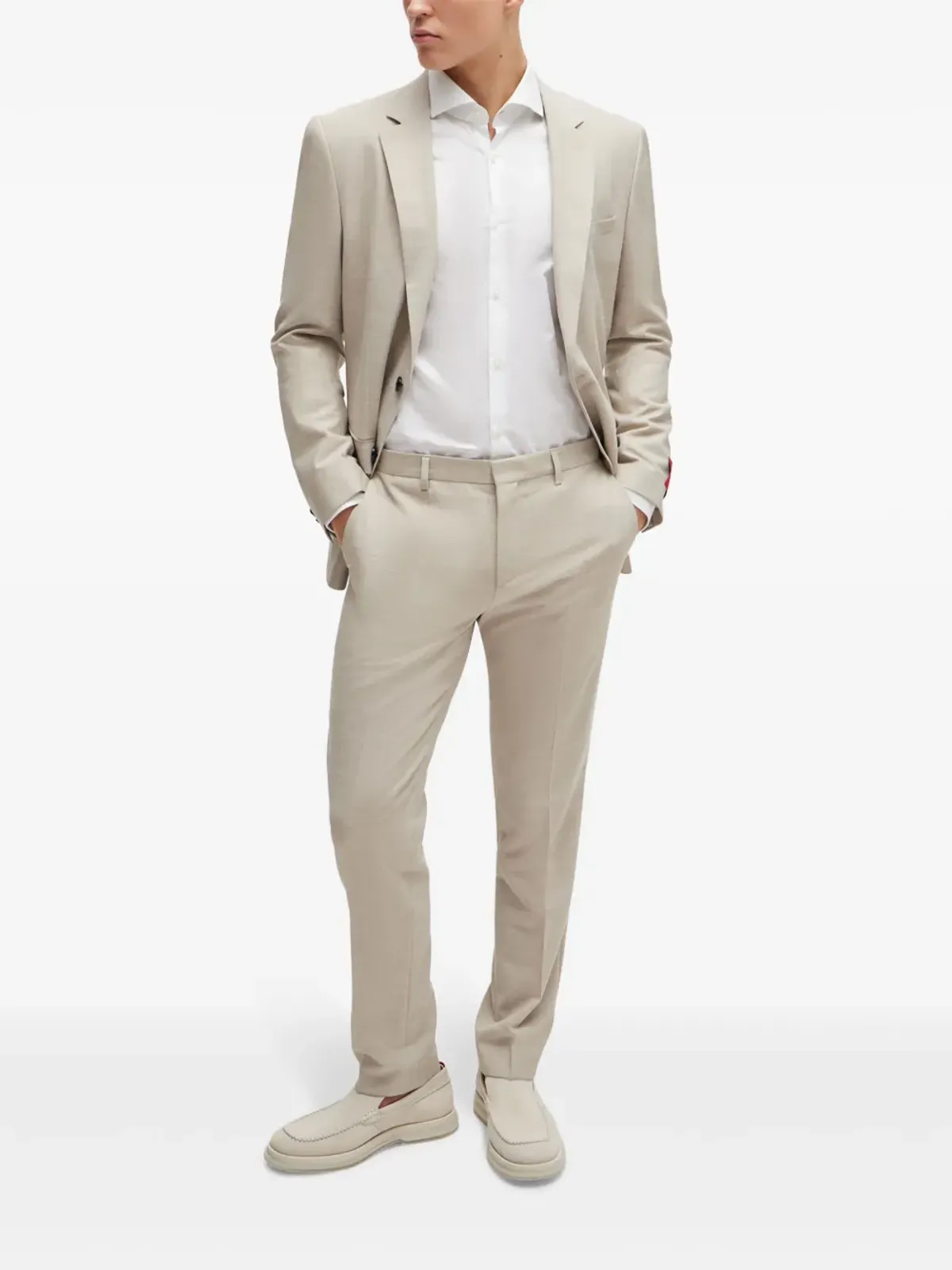HUGO スプレッドカラー コットンシャツ - White - 画像2