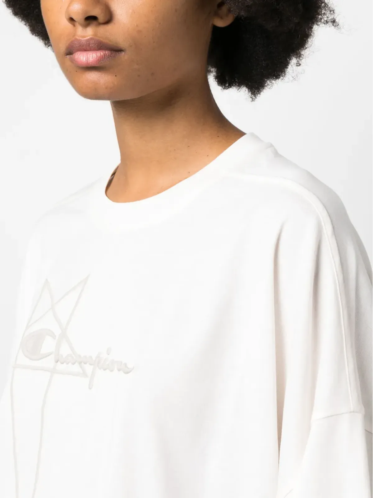 Rick Owens X Champion Tommy ロゴ刺繍 コットン Tシャツ - 画像5