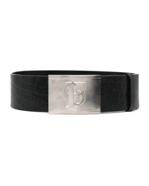 Gianfranco Ferré Pre-Owned 2000s logo-engraved belt - Black - サムネイル1