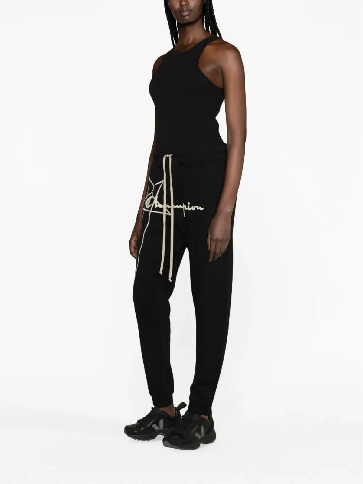 Rick Owens X Champion ロゴ刺繍コットン トラックパンツ - 画像3