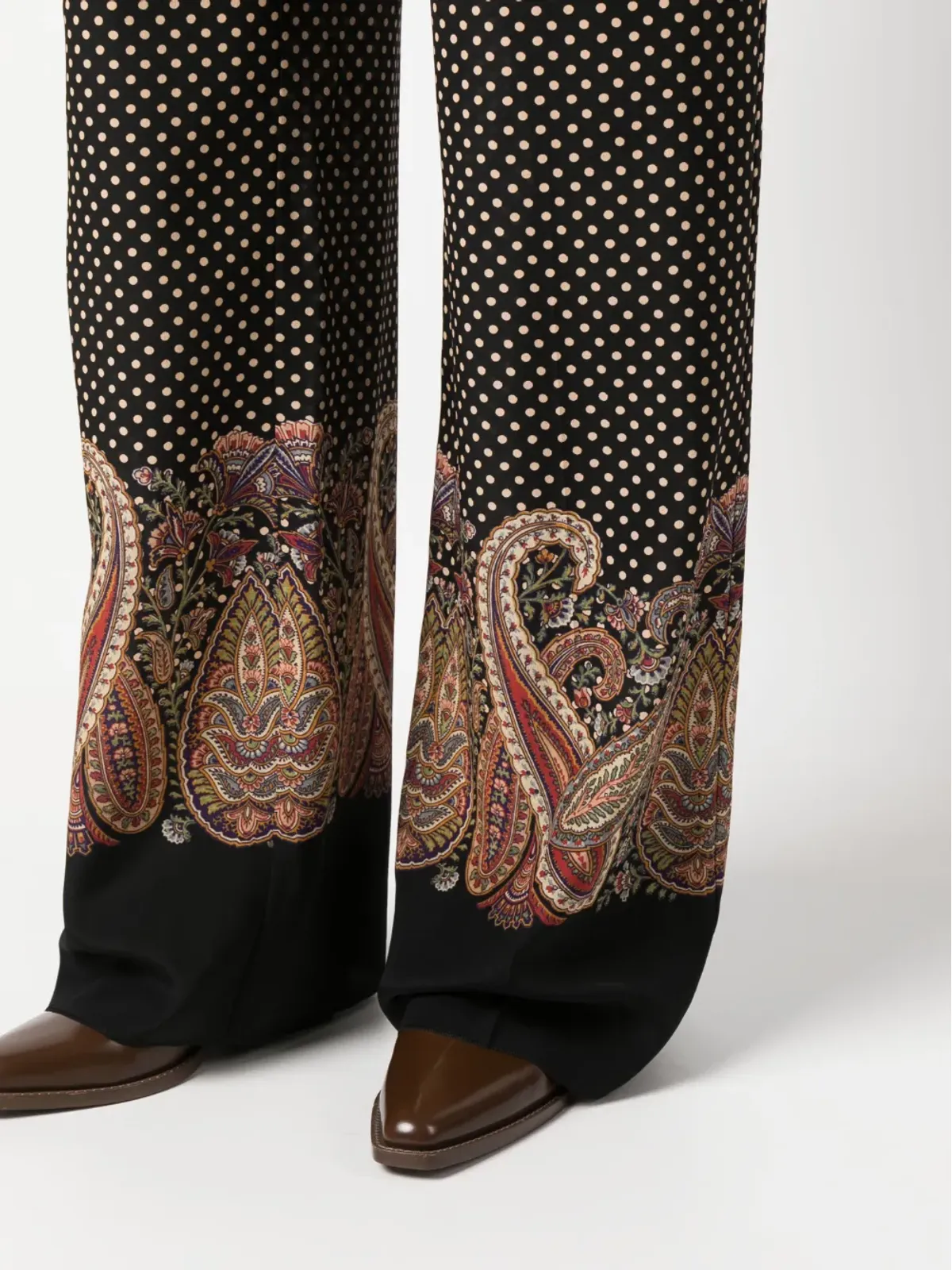 ETRO ペイズリープリント ワイドレッグパンツ - 画像5