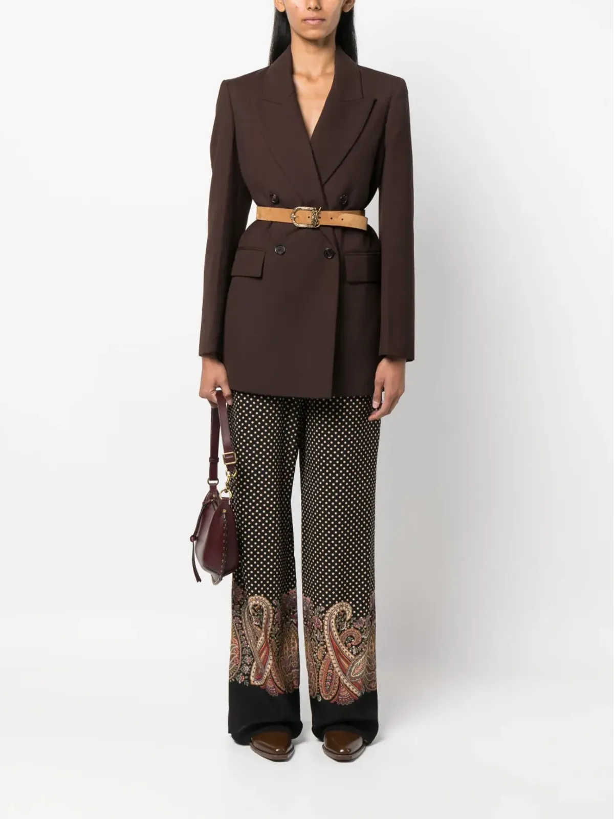 ETRO ペイズリープリント ワイドレッグパンツ - 画像2