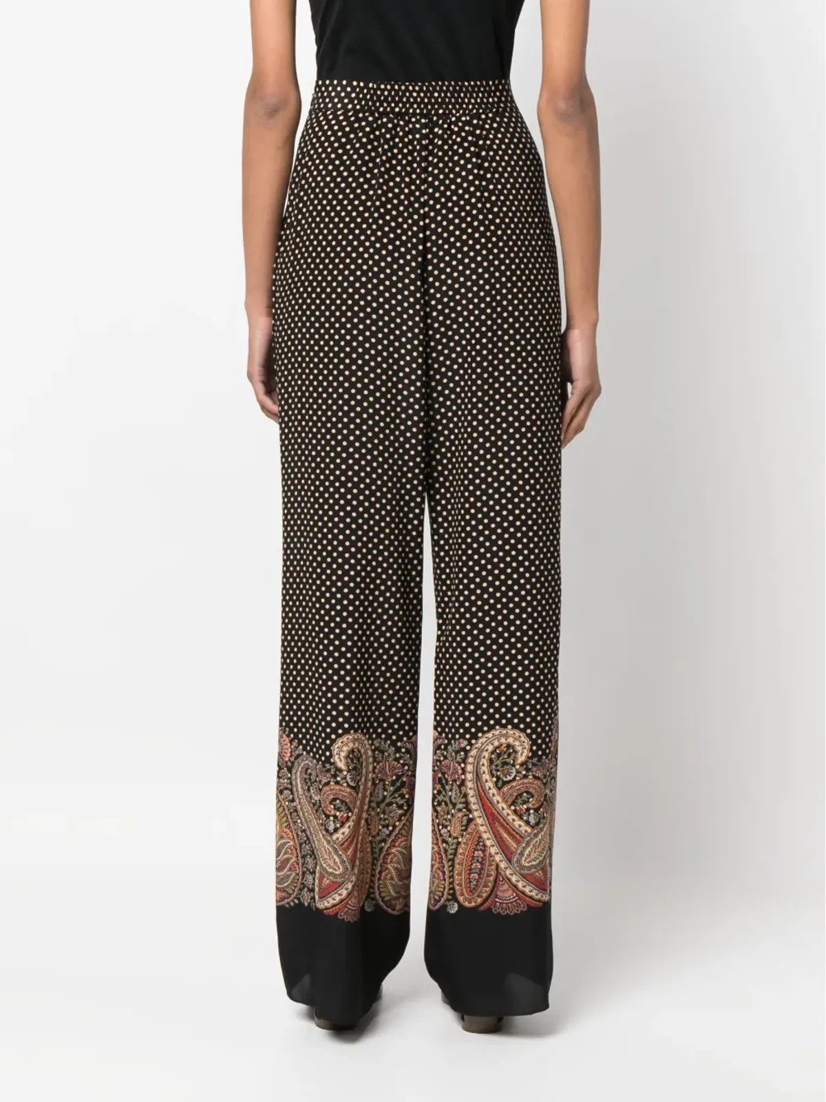 ETRO ペイズリープリント ワイドレッグパンツ - 画像4