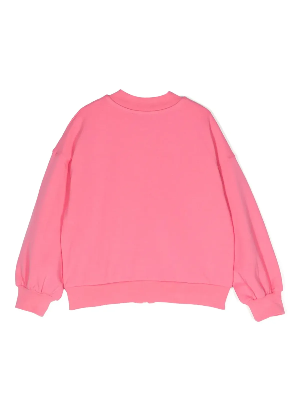 Monnalisa フローラルアップリケ付きジップアップスウェットシャツ ピンク - 画像2
