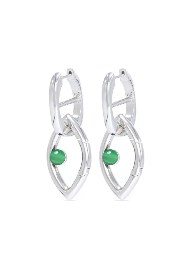 Capsule Eleven Capsule Eleven Chain Eye onyx-stone earrings - Silverの商品画像