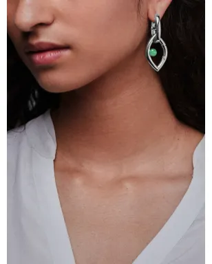 Capsule Eleven Chain Eye onyx-stone earrings - Silver - サムネイル2